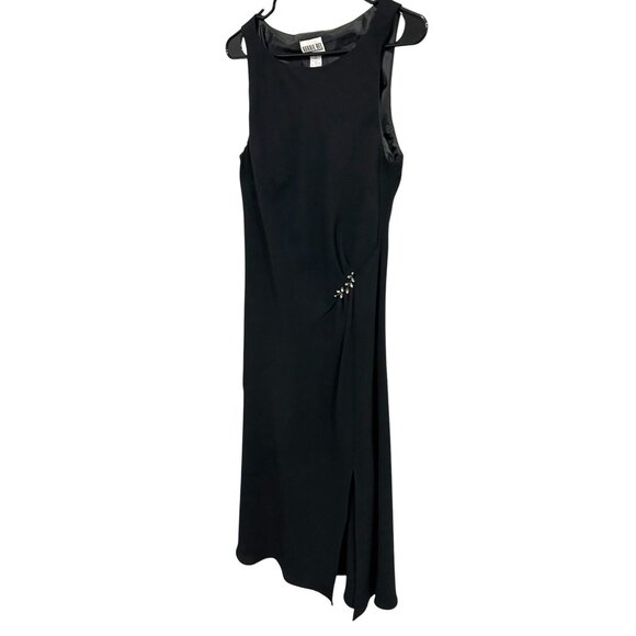 Robbie Bee Womens Black Sleeveless Maxi Dress Decorative Leaf Detail Size 12 - Picture 3 of 8
